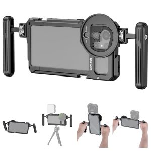 NEEWER S22 Ultra Phone Cage Video Rig Kit with Dual Side Handles, 67mm Lens Filter Thread Adapter, All Metal Smartphone Stabilizer
