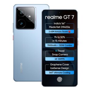 realme GT 7 (IceSense Blue,12GB+512GB) | India's 1st MediaTek Dimensity 9400e Chipset