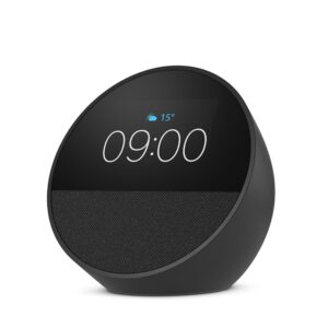 Amazon Echo Spot (latest model), Smart alarm clock with vibrant sound, Alexa and Bluetooth | Black