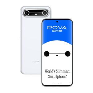 Pova Slim 5G (Slim White, 8+128GB) | World's Slimmest and Lightest* 5G with 5160mAh Battery