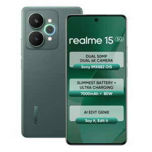 realme 15 5G Smartphone 12+256GB Green,144Hz HyperGlow 4D Curve Display