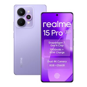 realme 15 pro 5G Smartphone 8GB RAM 256GB ROM Snapdragon 7 Gen 4, Purple