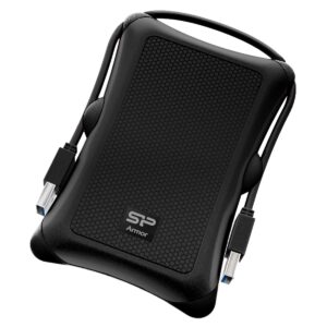 SP Silicon Power Armor A30 2Tb Rugged External Hard Drive, Military-Grade Shockproof USB 3.0 Portable HDD for Desktop Laptop Pc Mac Computer, Black