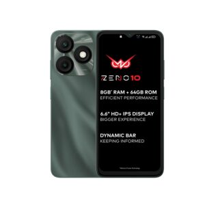 itel ZENO 10|6.6" HD+ Display with Dynamic Bar| 3GB RAM + 64GB ROM, Upto 8GB RAM, 5000 mAh Battery | Phantom Crystal