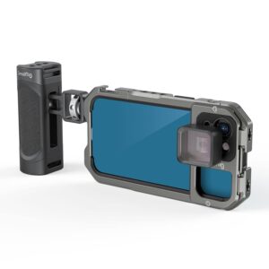 Smallrig Video Rig Kit for iPhone 13 with Side Handles, Aluminum Mobile Phone Stabilizer Kit with Dual Cold Shoe, Smartphone Video