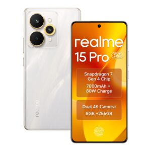 realme 15 pro 5G Smartphone 8GB RAM 256GB ROM Snapdragon 7 Gen 4, Silver