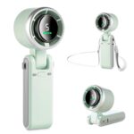 MERTTURM® Handheld Portable Fan, Mini Personal Hand Fan with LED Display, Green