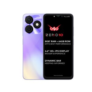 itel ZENO 10|6.6" HD+ Display with Dynamic Bar| 3GB RAM +64GB ROM, Upto 8GB RAM, 5000 mAh Battery| Opal Purple