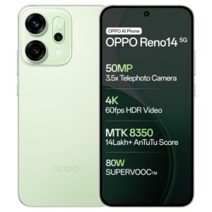 OPPO Reno14 5G (Mint Green, 12GB RAM, 256GB Storage)