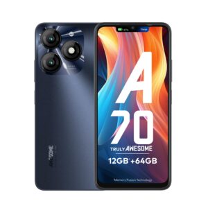 itel A70 (4GB RAM, 128GB ROM) upto 12GB RAM with Memory Fusion | Starlish Black