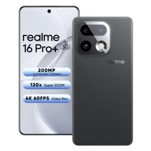 realme 16 Pro+ 5G Smartphone 8+256GB Grey, 144Hz AMOLED Display, 7000mAh Battery