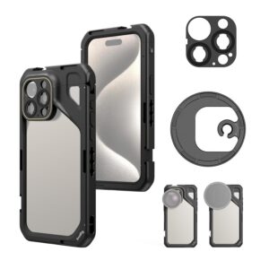 SMALLRIG for iPhone 15 Pro Max Phone Cage Rig, Upgraded Quick Release Design Mobile Phone Video Rig for Videography