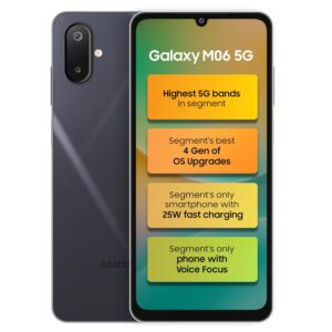 Samsung Galaxy M06 5G (Blazing Black, 4GB RAM, 128 GB Storage)