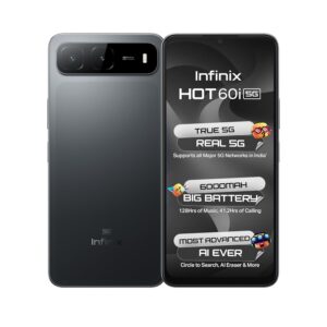 Infinix HOT 60i 5G (Sleek Black, 4GB RAM, 128GB Storage)
