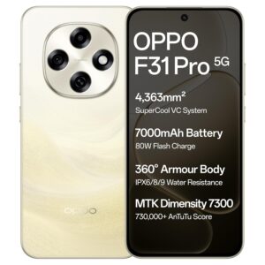Oppo F31 Pro 5G (Deser Gold, 12GB RAM, 256GB Storage)
