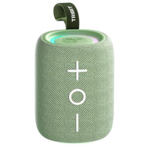 Tribit StormBox Mini 12W 5.4 Bluetooth Wireless Speaker,360°Surround Sound,Built-in XBass,LED Lights,12H Playtime/Travel Green