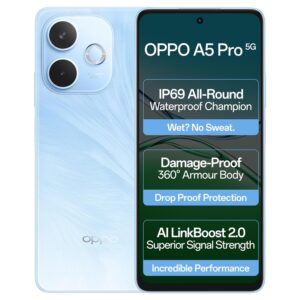 OPPO A5 Pro 5G (Feather Blue, 8GB RAM, 128GB Storage)