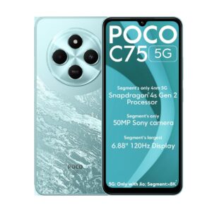 POCO C75 5G, (Aqua Bliss (4GB, 64GB Storage)