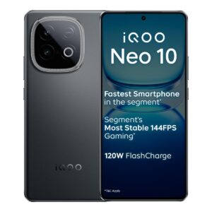 iQOO Neo 10 (Asphalt Black, 12GB RAM, 256GB Storage)