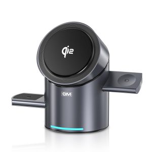 GM G+ iSmart Qi2 3-in-1 Magnetic Wireless Charging with Automatic Rotation | Qi2 Certified MagSafe Compatible