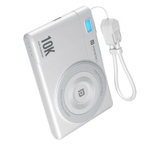 Portronics PowerShutter Air 10K 10000mAh 15W Wireless Magnetic Fast Charging Powerbank,	White