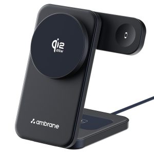 Ambrane Qi2 Magsafe Wireless 3-in-1 Charger (AerosynQ Trio 3, Blue)