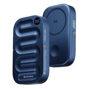 DailyObjects Loop Qi2 Certified 10000 Mah Mag-Safe Compatible Aluminium Wireless Power Bank - Blue