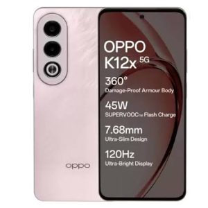 OPPO K12x 5G with 45W SUPERVOOC Charger in-The-Box Feather Pink, 128 GB (6 GB RAM)